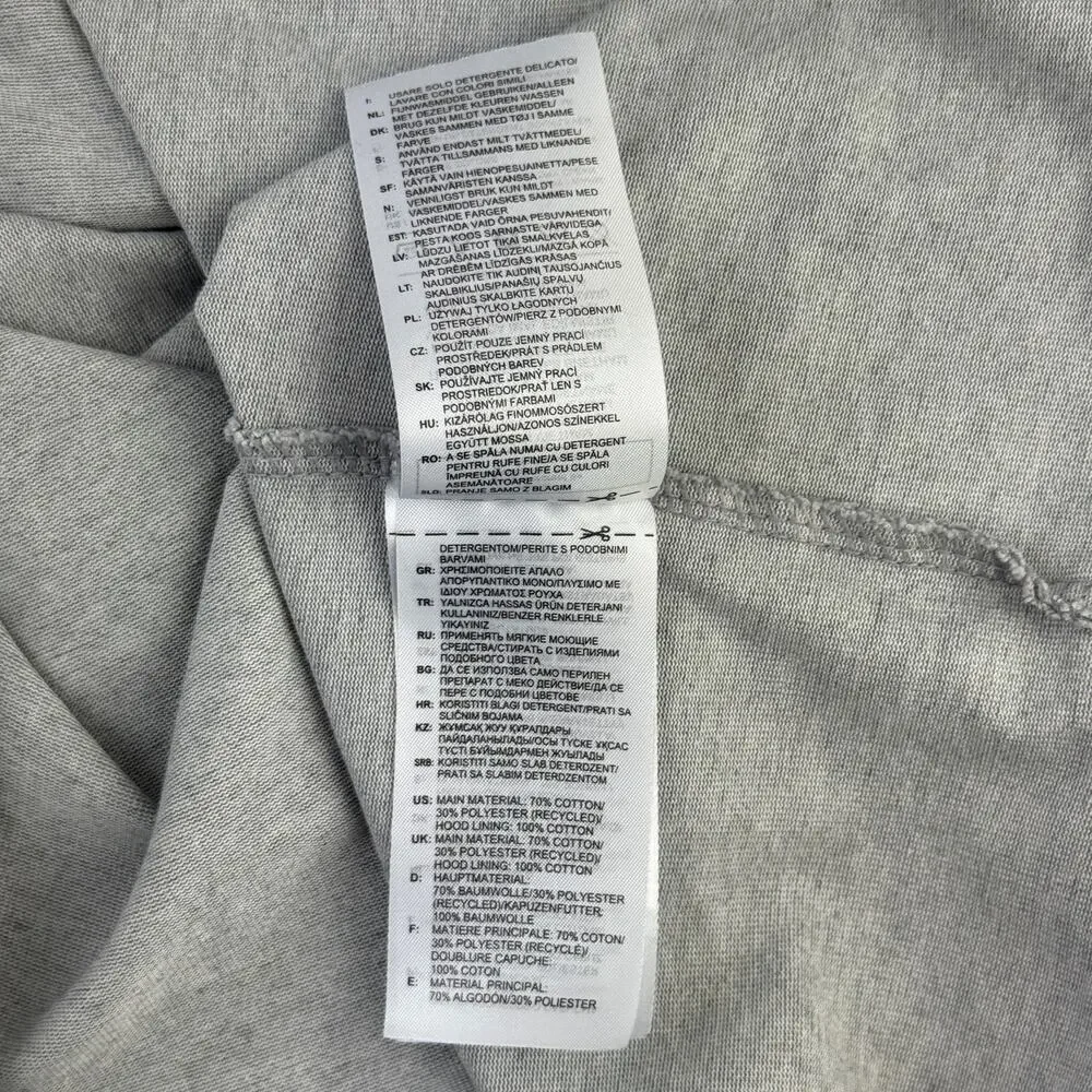 Adidas Grey Essentials Aeroready Graphic Logo Performance Hoodie Size XL - Picture 8 of 13